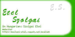 etel szolgai business card